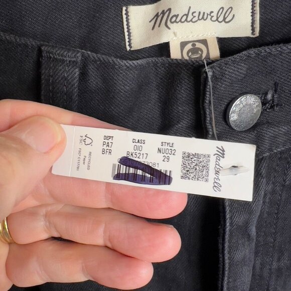 Madewell $138 The Arc-Leg Jean in Black Frost Size 29 NU032 - Picture 8 of 12